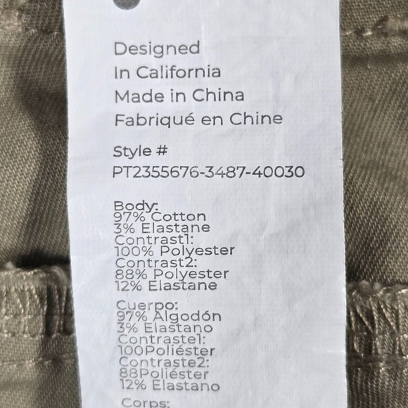 Fabletics High Side Pants Mens 40x30 (Fits 39x26) Tan Slim Fit Chino Comfort - Picture 5 of 11